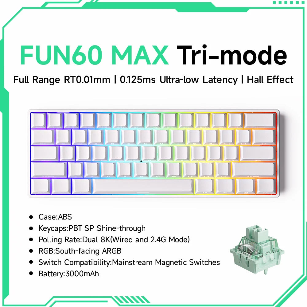 MonsGeek FUN60 Pro Max Hall Effect Mechanical Keyboard