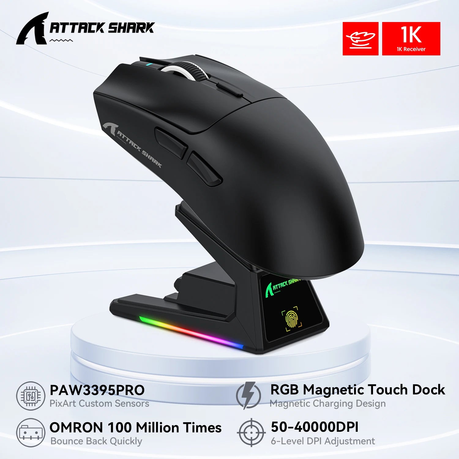 ATTACK SHARK X1 Tri-Mode Gaming Mouse