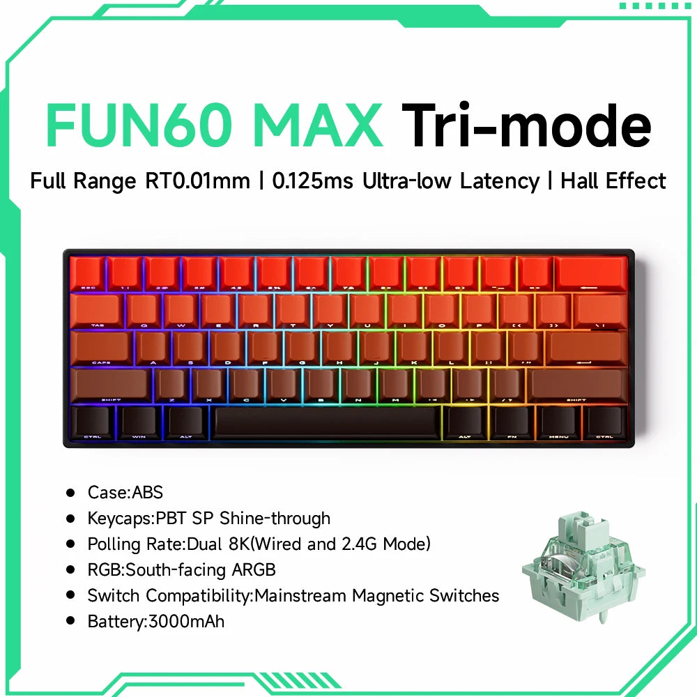MonsGeek FUN60 Pro Max Hall Effect Mechanical Keyboard