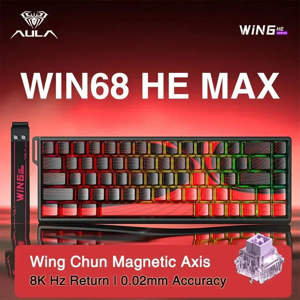 AULA WIN60/68HE Magnetic Switch Keyboard 8000HZ Gaming Keyboard FPS Low Latency Customizable Mechanical Keyboard E-sport