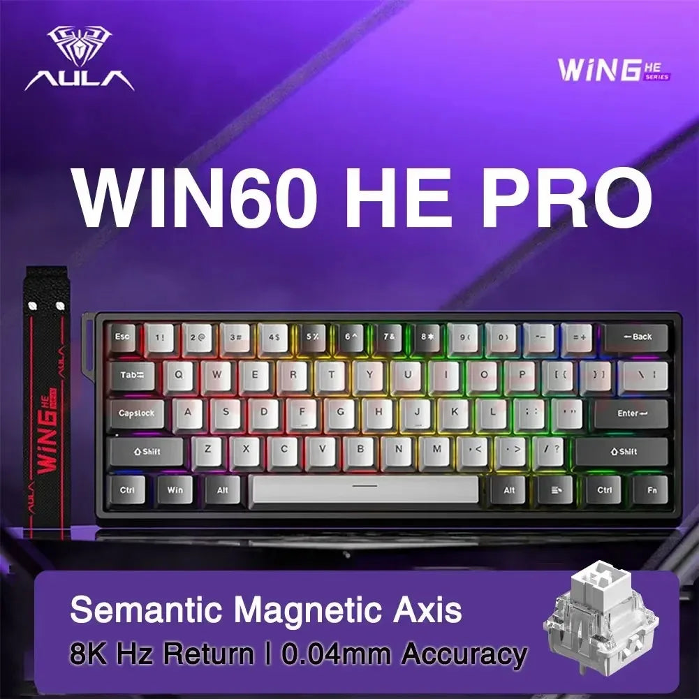 AULA WIN60/68HE Magnetic Switch Keyboard 8000HZ Gaming Keyboard FPS Low Latency Customizable Mechanical Keyboard E-sport
