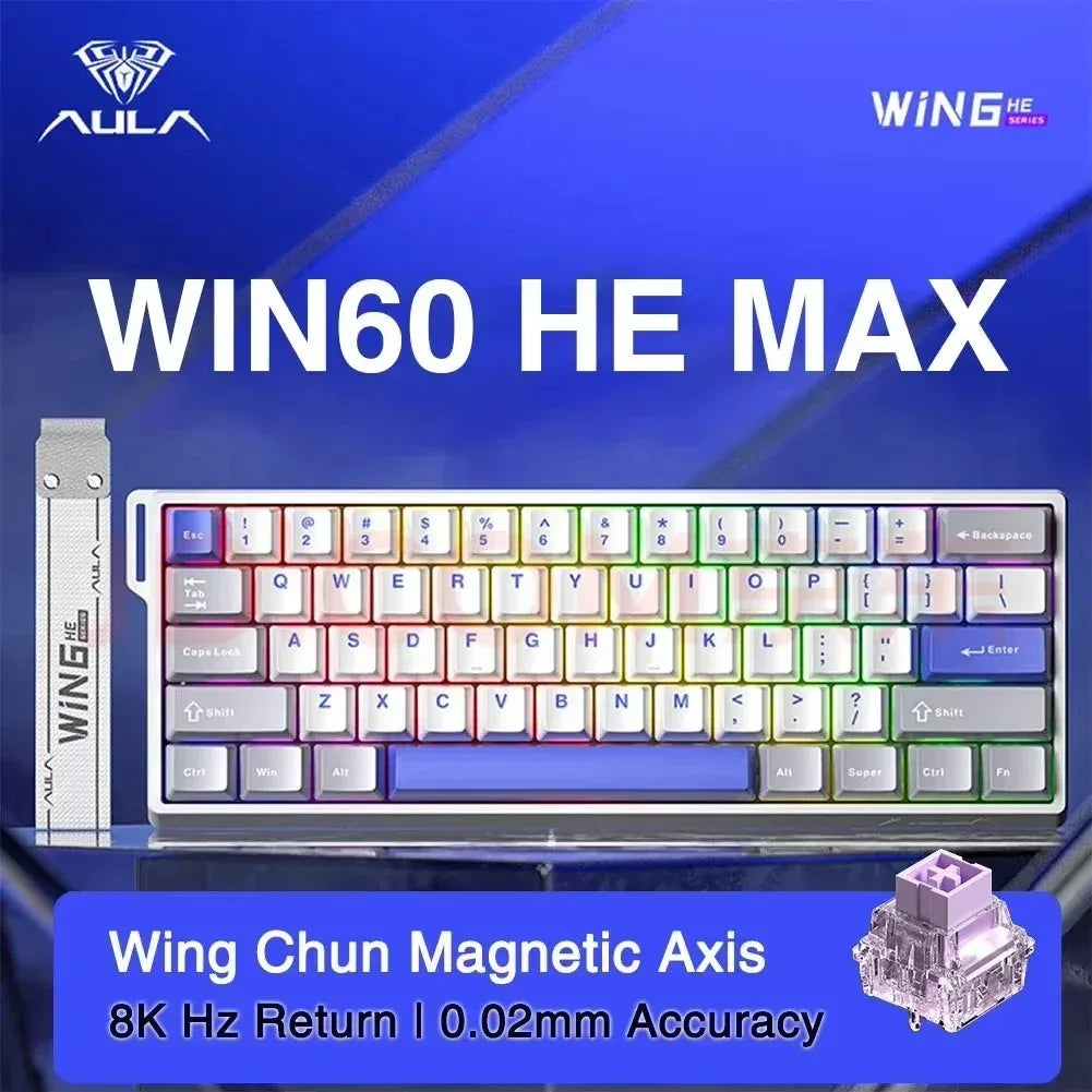 AULA WIN60/68HE Magnetic Switch Keyboard 8000HZ Gaming Keyboard FPS Low Latency Customizable Mechanical Keyboard E-sport