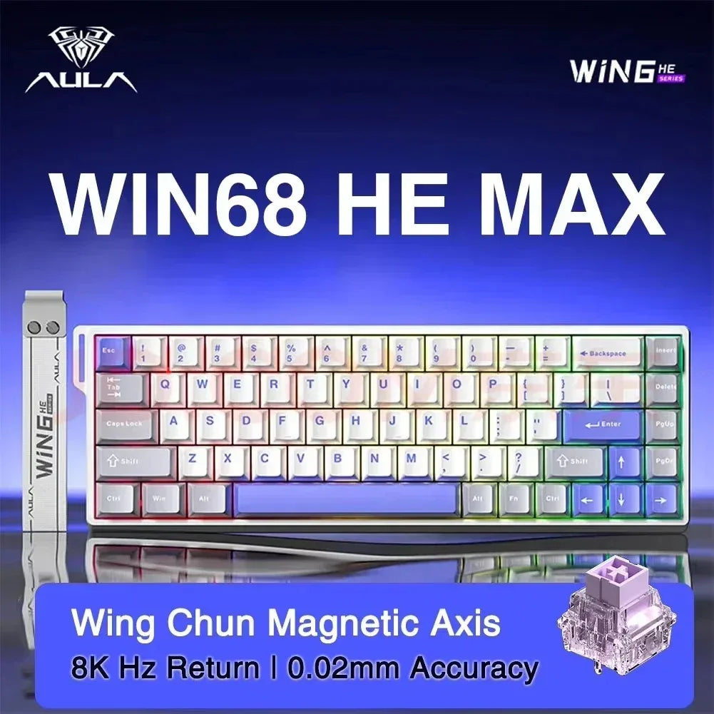AULA WIN60/68HE Magnetic Switch Keyboard 8000HZ Gaming Keyboard FPS Low Latency Customizable Mechanical Keyboard E-sport