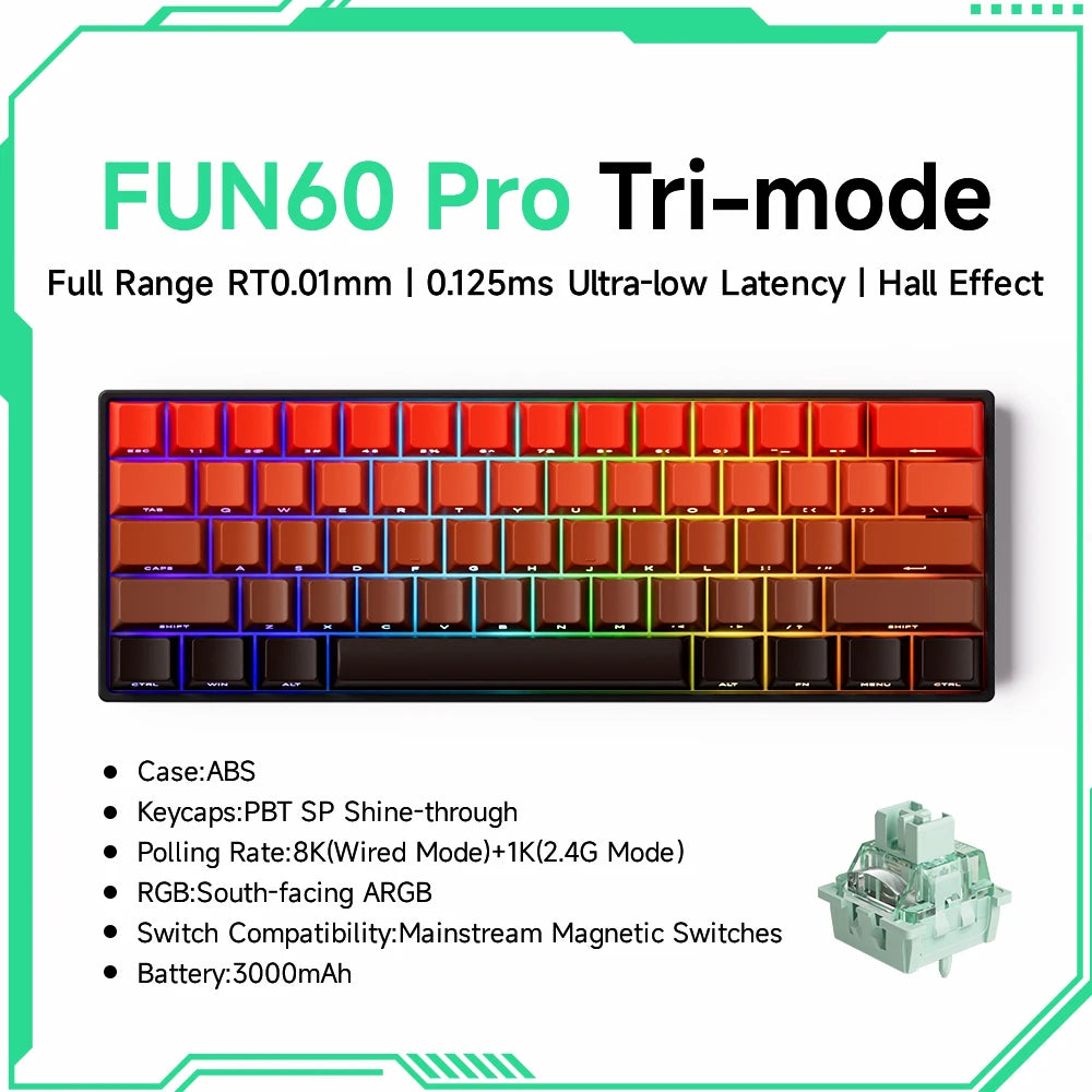 MonsGeek FUN60 Pro Max Hall Effect Mechanical Keyboard
